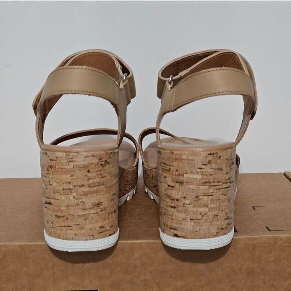 Sorel, tan cork wedges in genuine leather. NWOT, Size 8.5 - Picture 6 of 7
